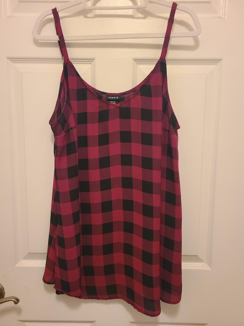 torrid Red and Black Plaid Tank Slip